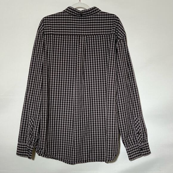 Billy Reid Standard Fit Long Sleeve Button Down Gingham Shirt Gray Mens Size XXL - Picture 6 of 8